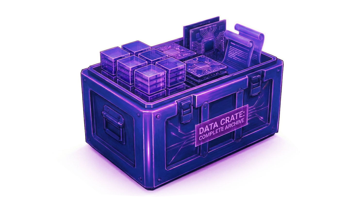 open crate filled with data icons